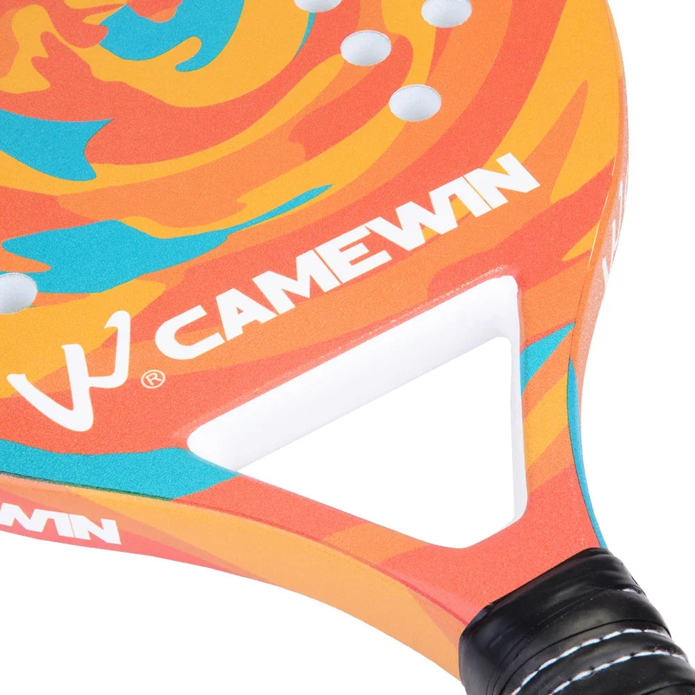 CAMEWIN High Quality 3K Carbon and Glass Fiber Beach Tennis Racket Soft Rough Surface Tennis Racquet with Bag and Ball Option